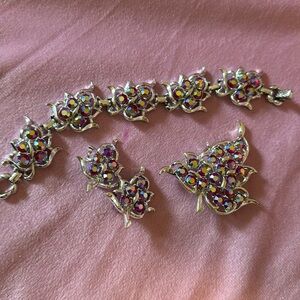 Vintage Sarah Cov Red AB 3pc Set